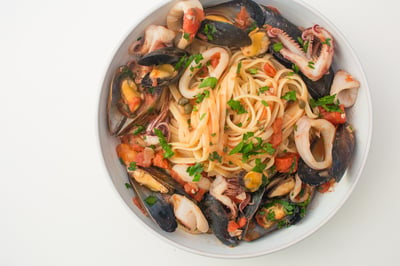 national seafood month | seafood pasta recipe | the town dock calamari