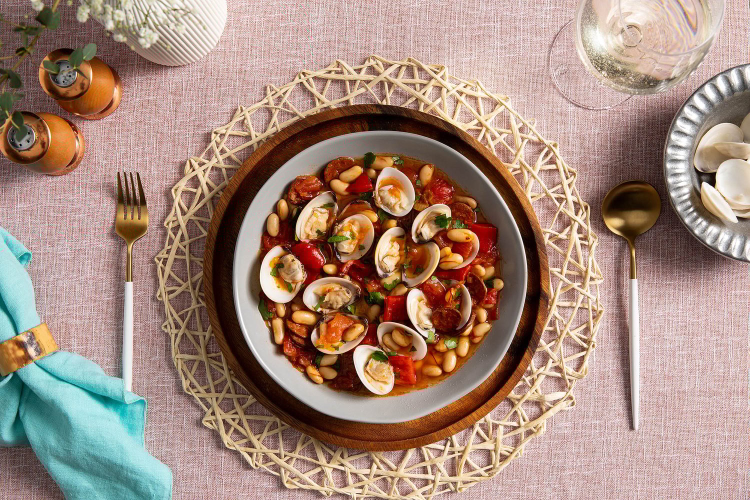 Cozy Clam, Chorizo, & White Bean Stew