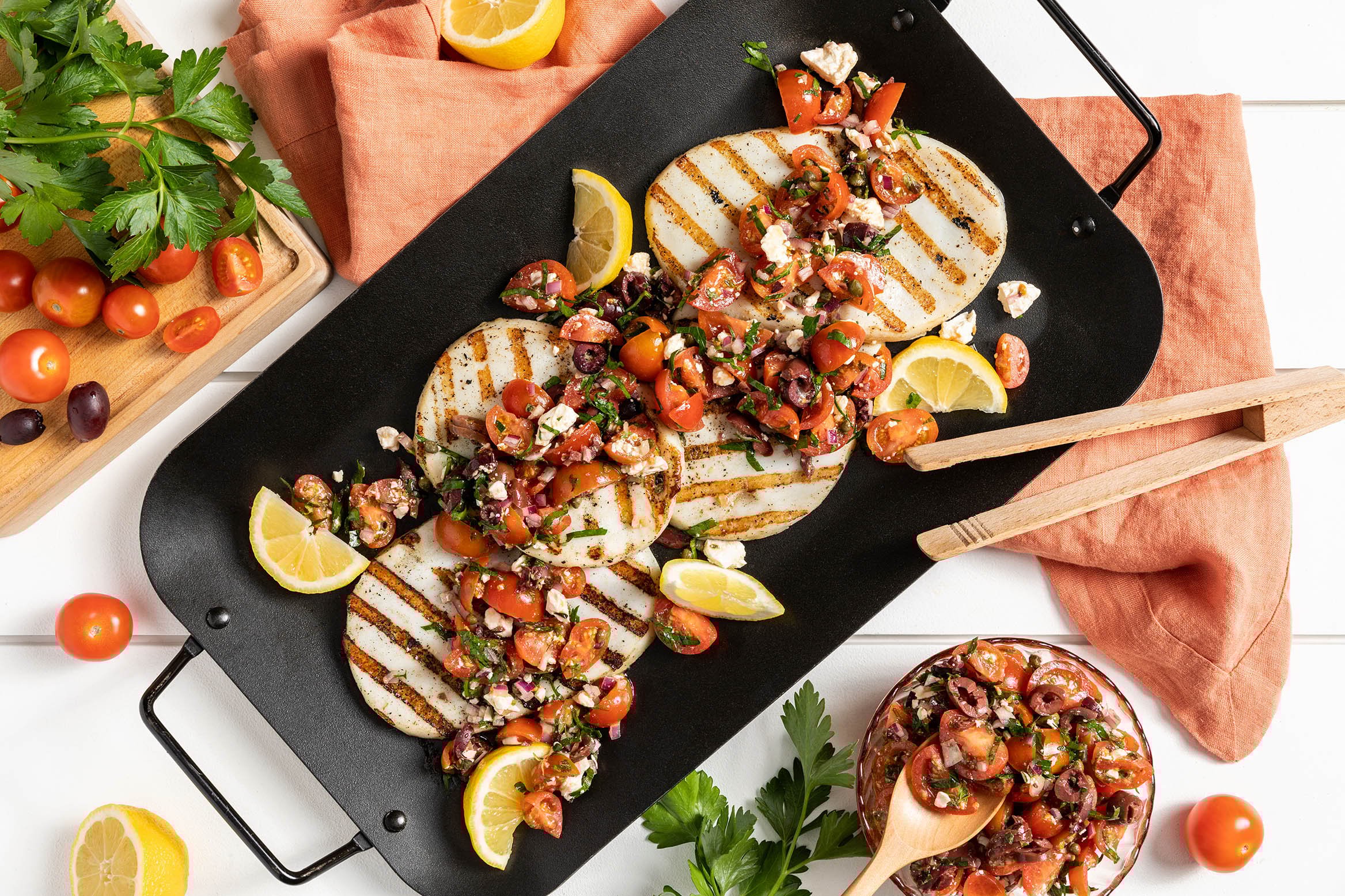 P04-A_Lemon Grilled Calamari Steak with Mediterranean Salsa - Web