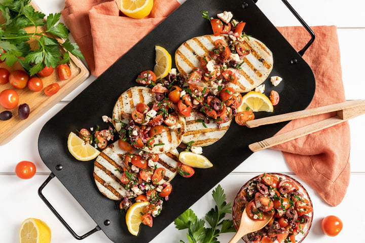 Mediterranean Lemon Grilled Calamari Steaks