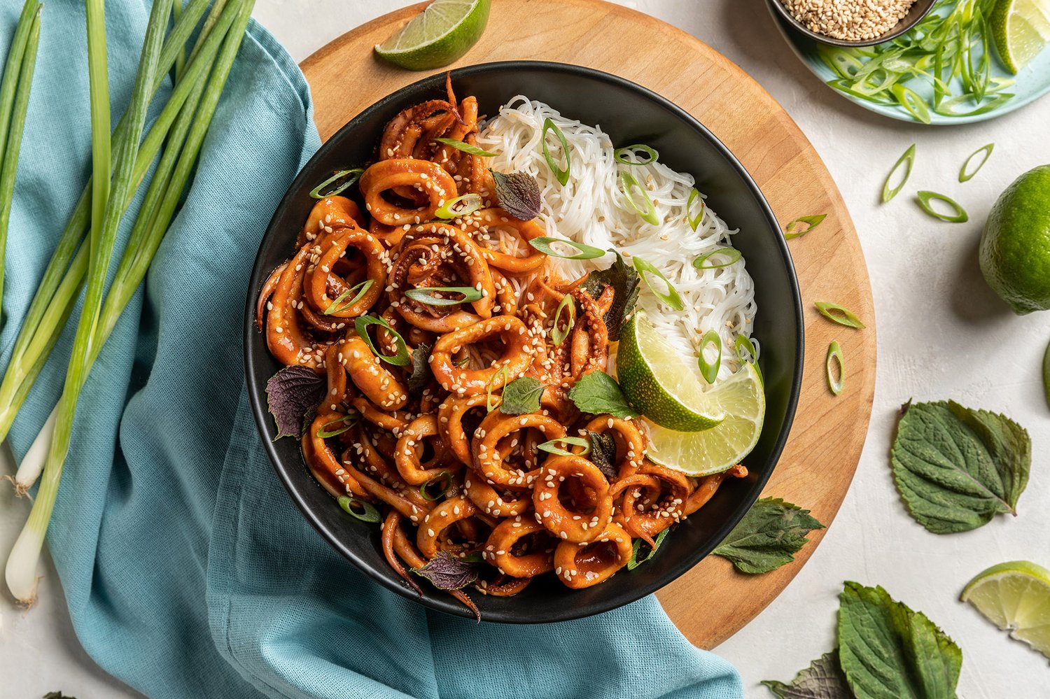 Recipe:  Gochujang Calamari with Noodles