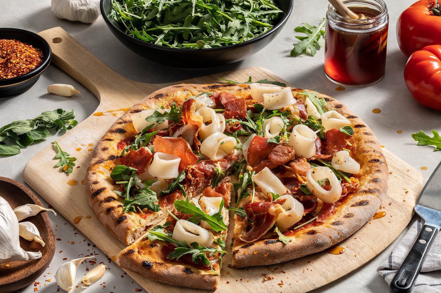 Hot Honey Calamari Pizza