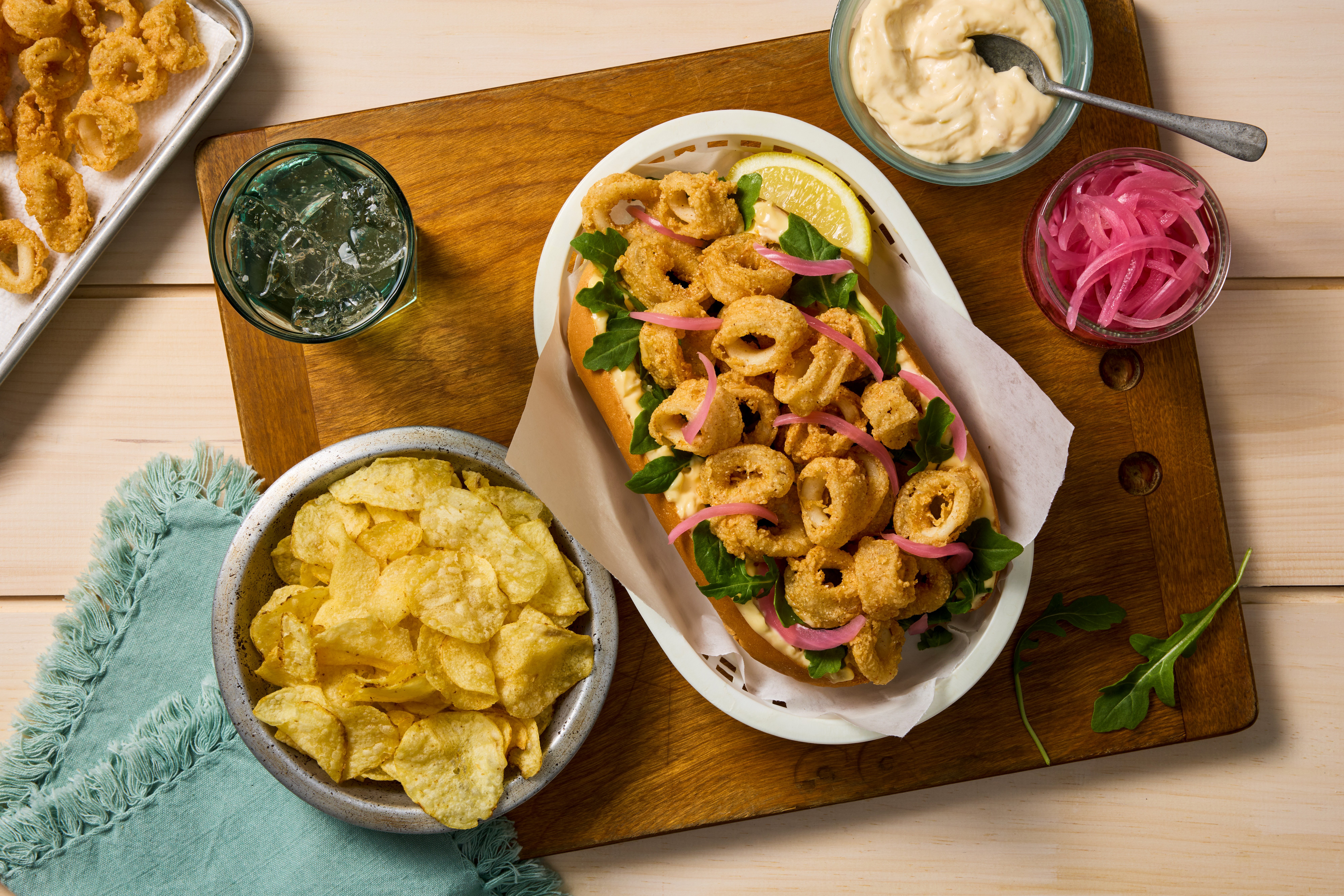 Roasted Garlic Aioli Calamari Po’ Boy-web