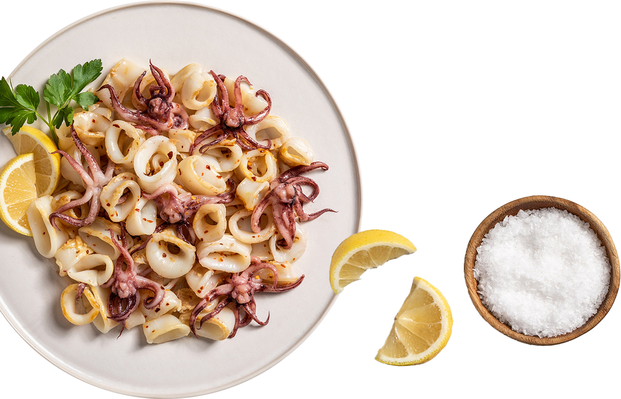 Prepared calamari plate