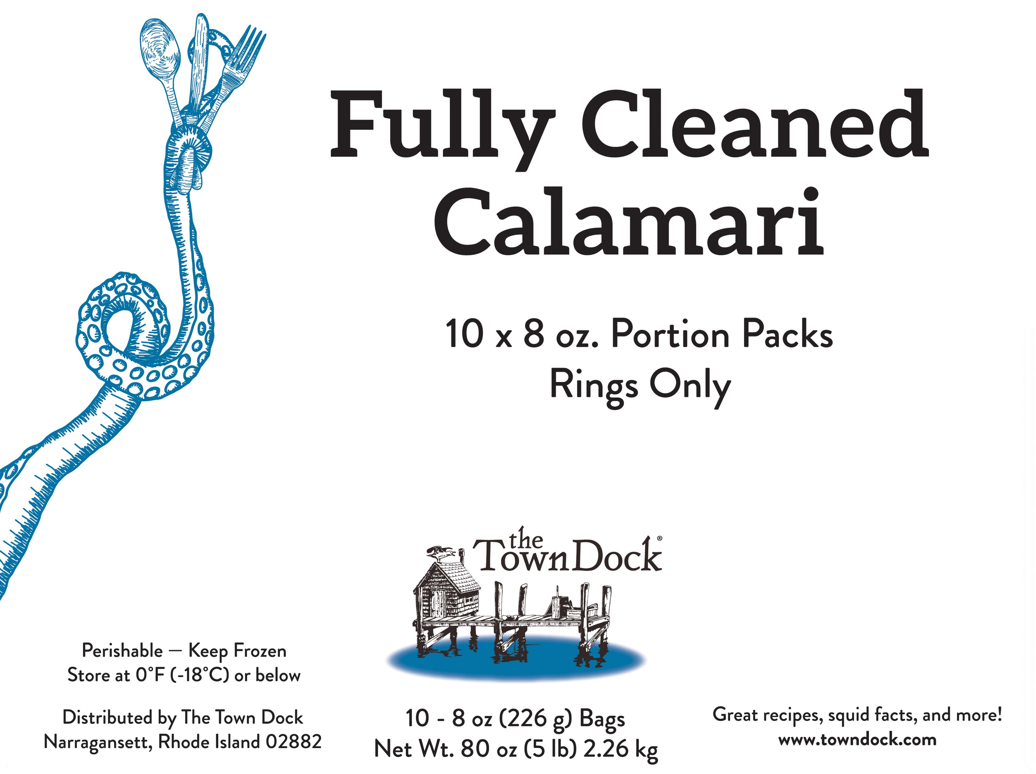 Our Fully Cleaned Calamari Portion Pack Box
