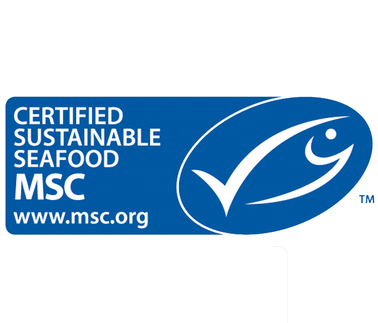 MSC Bluefish logo, indicating certified sustainable seafood