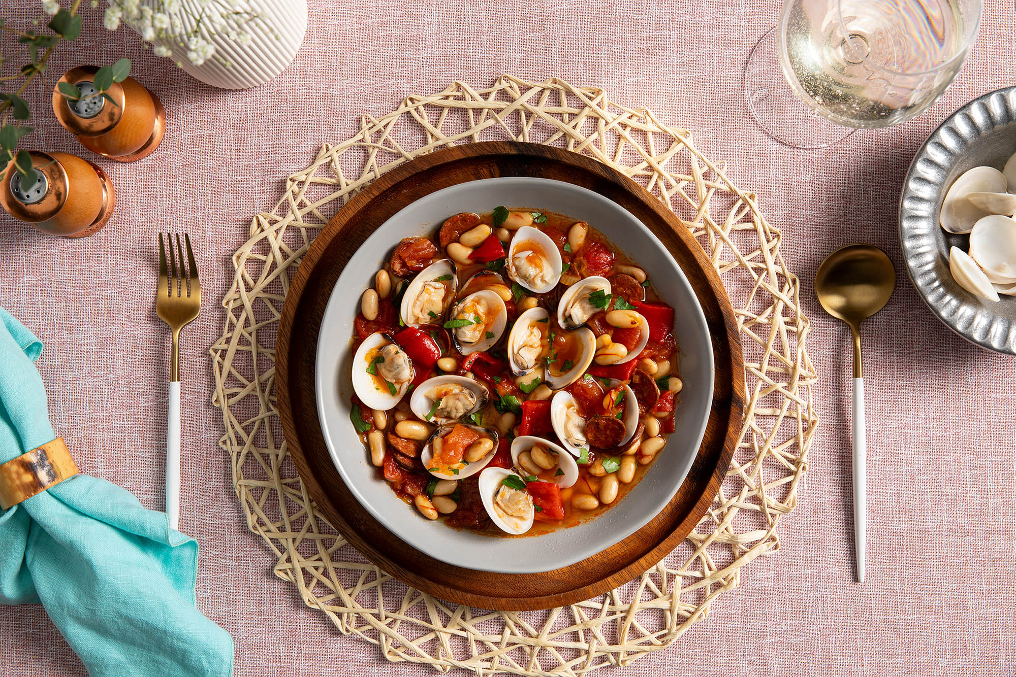  Clam, Chorizo and White Bean Stew-web