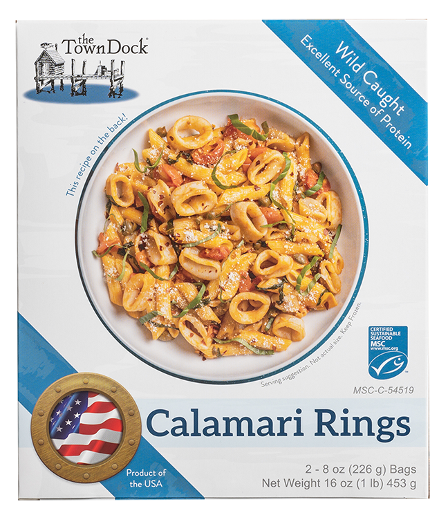 Our 1 pound box of Longfin Calamari Rings 