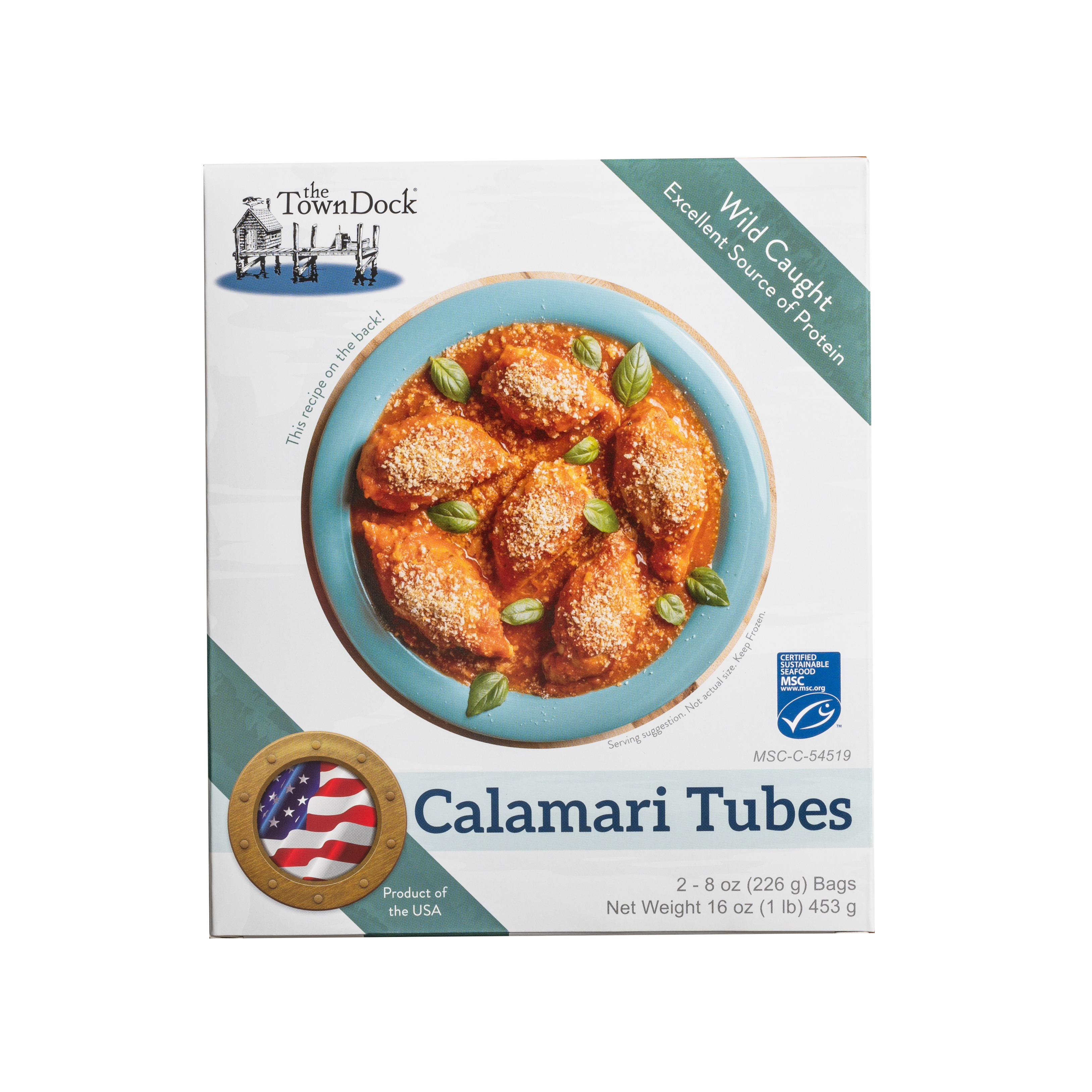 Shortfin Calamari – Tubes box with dark green wrap